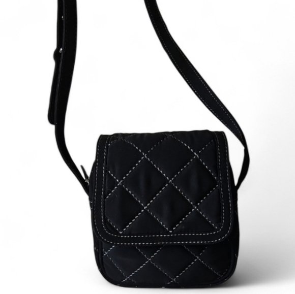 Vera Bradley Mini Hipster Black Quilted Crossbody Bag - Picture 2 of 16